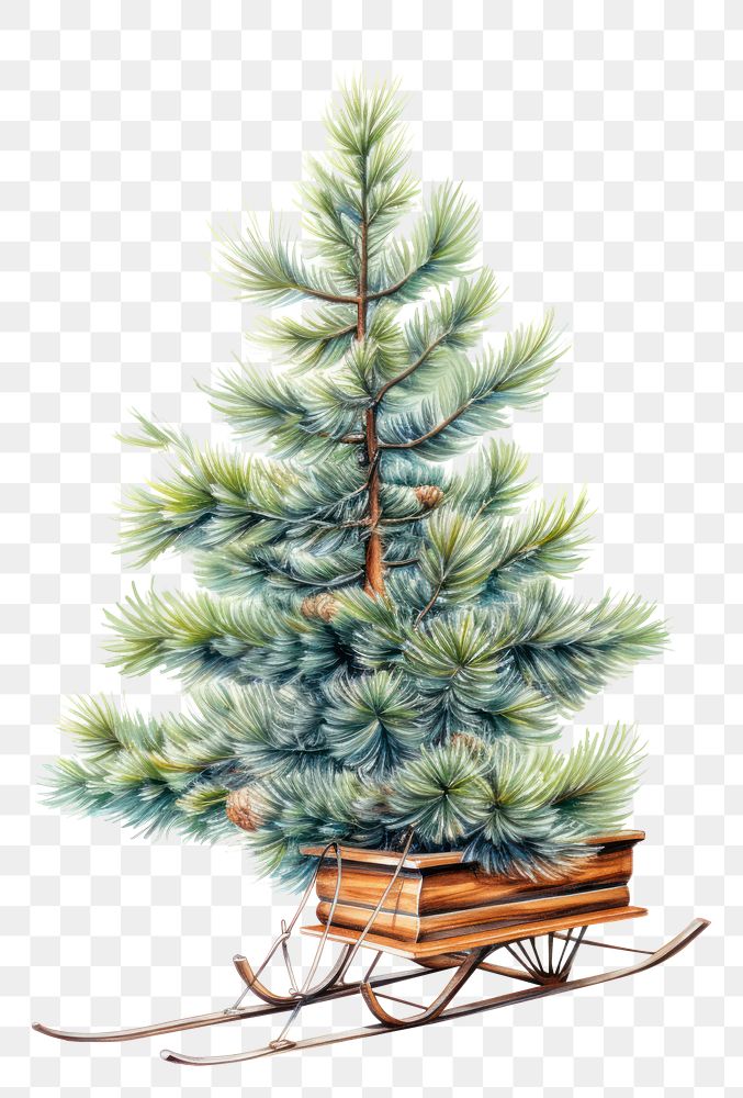 PNG Tree pine christmas drawing. AI generated Image by rawpixel.