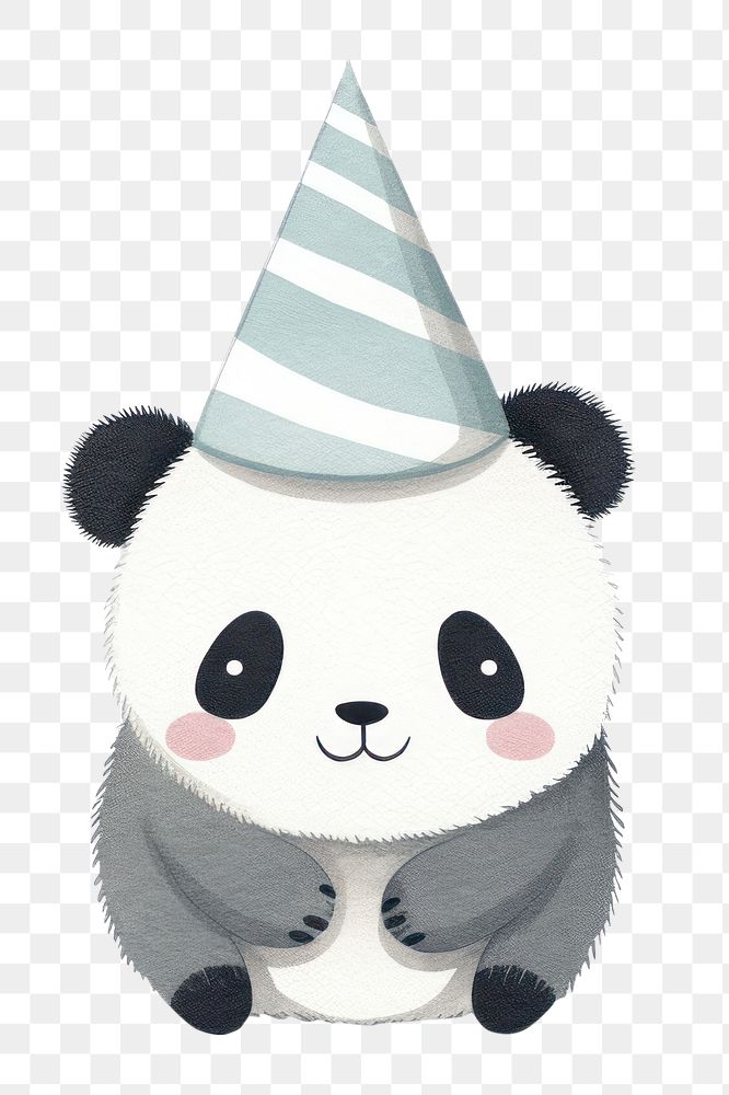 PNG  Panda wearing party hat cute representation celebration. AI generated Image by rawpixel.