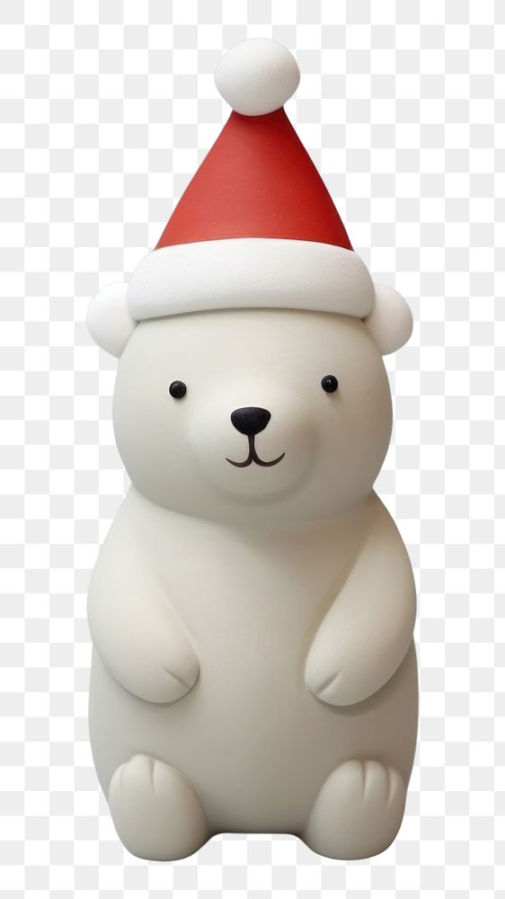 PNG Christmas polar bear christmas figurine snowman. AI generated Image by rawpixel.