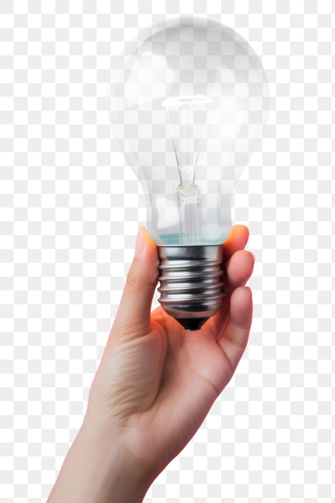 PNG Hand holding a big lightbulb electricity illuminated innovation. AI generated Image by rawpixel.