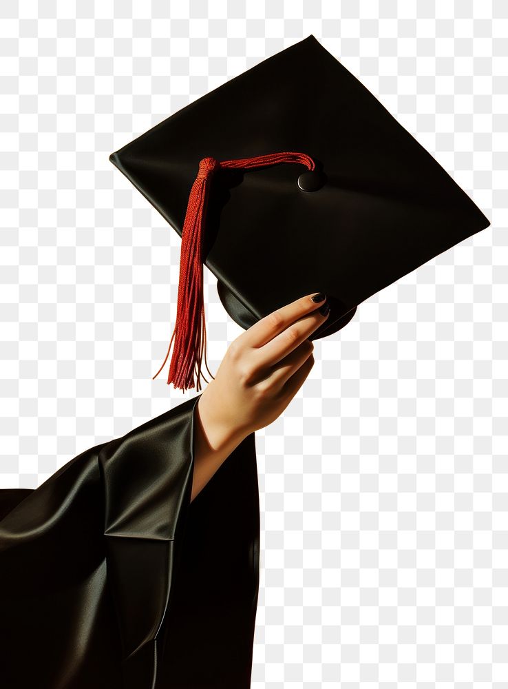 PNG Hand holding graduation cap student intelligence achievement