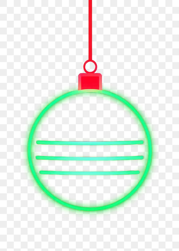 PNG  Christmas ball icon neon light green. AI generated Image by rawpixel.