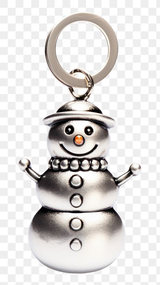 PNG Snowman keychain pendant jewelry. AI generated Image by rawpixel.