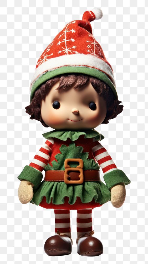 PNG Christmas elf doll toy white background. AI generated Image by rawpixel.