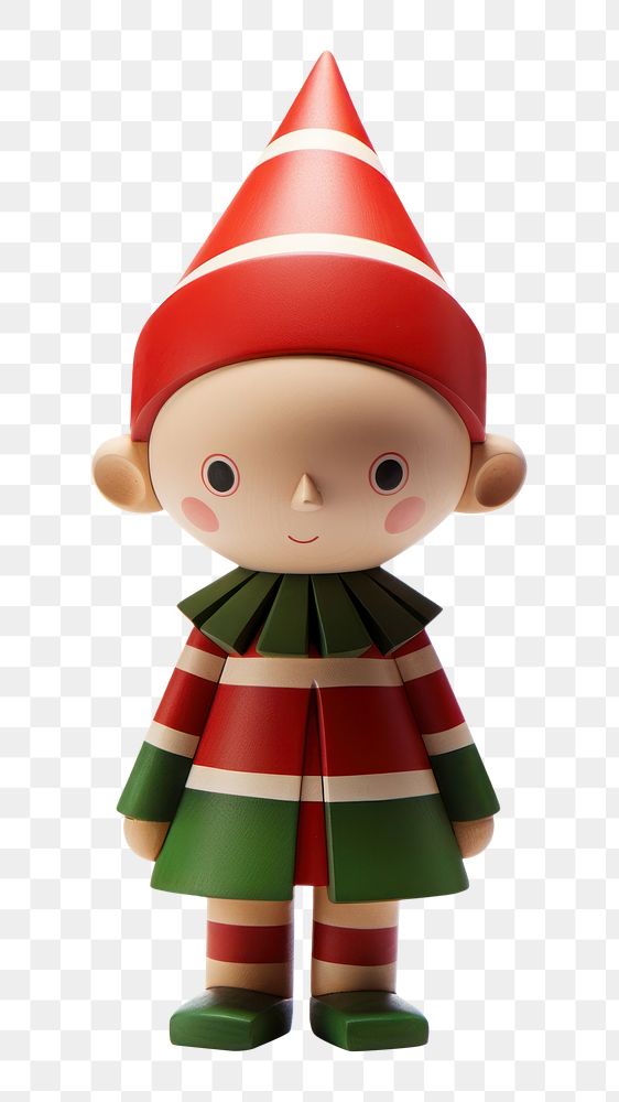 PNG Christmas elf figure doll toy white background. AI generated Image by rawpixel.