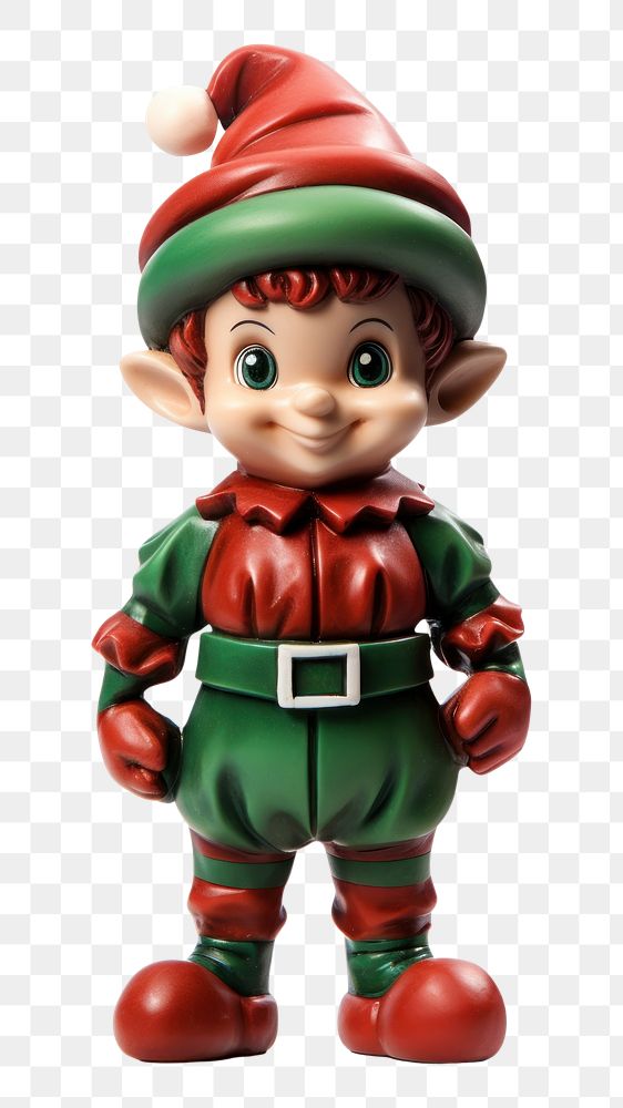PNG Christmas elf figure figurine doll toy. AI generated Image by rawpixel.