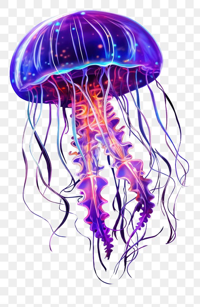 PNG Jellyfish invertebrate illuminated transparent