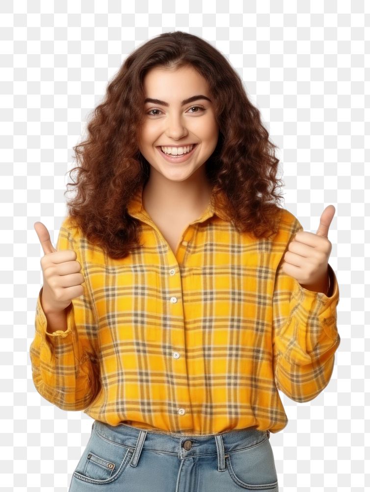 PNG  Teenager finger smile blouse
