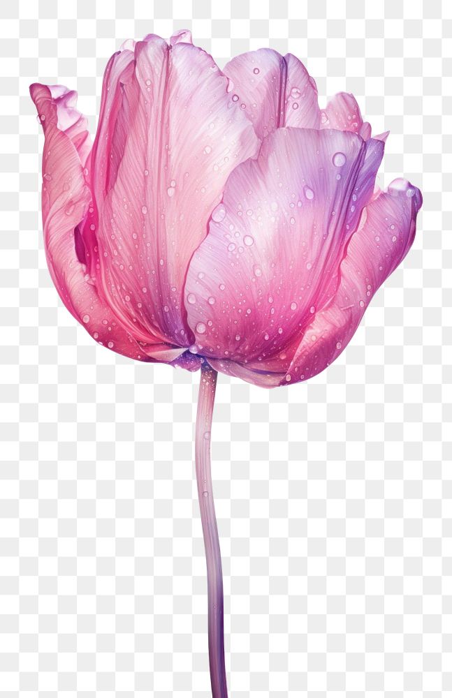 PNG  Tulip flower blossom petal plant. AI generated Image by rawpixel.