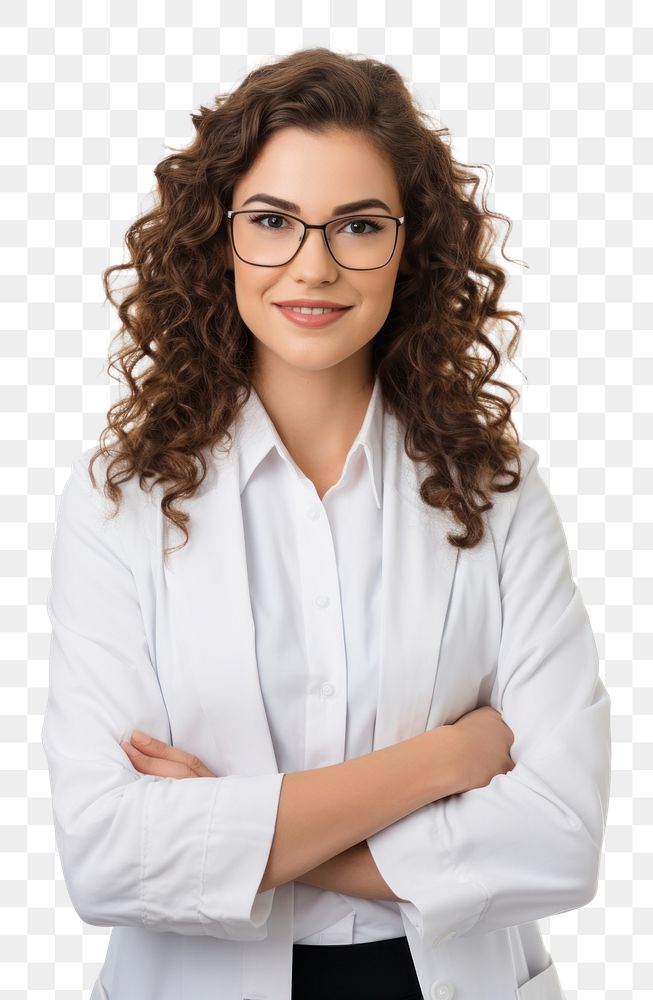 PNG  Scientist portrait standing glasses. AI generated Image by rawpixel.