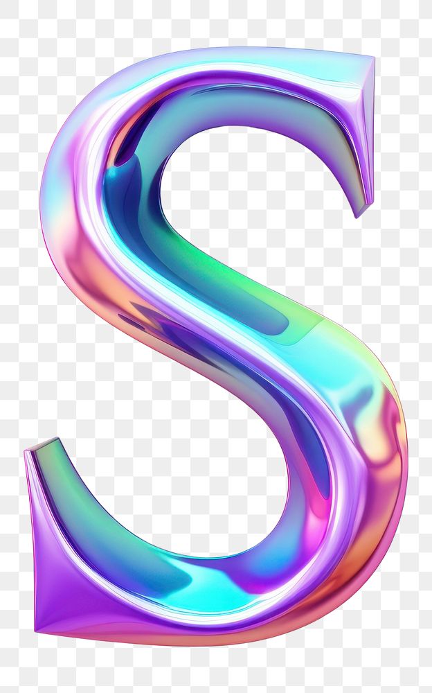 PNG Alphabet S shape iridescent white background glowing pattern. AI generated Image by rawpixel.