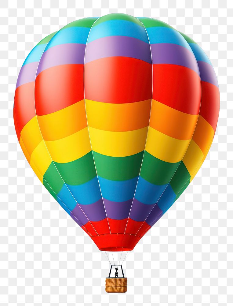 PNG  Hot air colorful balloon aircraft vehicle white background. AI generated Image by rawpixel.