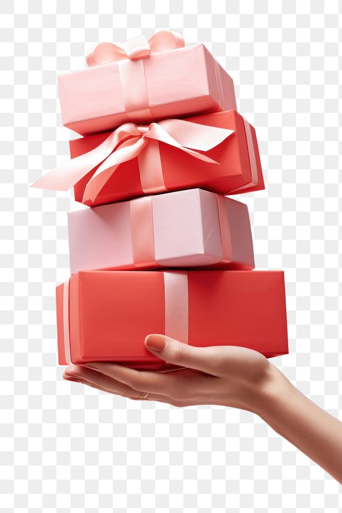 PNG pink gift boxes, transparent background