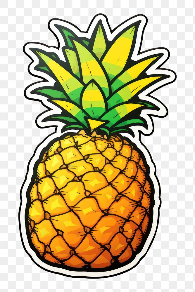 PNG  Pineapple slice fruit food white background. AI generated Image by rawpixel.