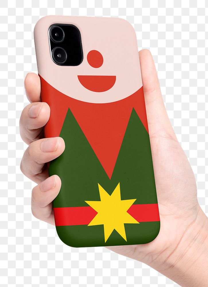 Christmas phone case png, transparent background