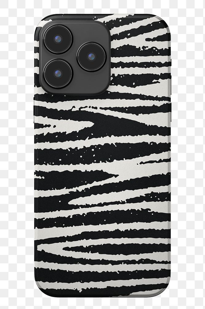 PNG Zebra print mobile phone case, transparent background