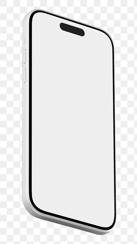 Blank smartphone screen png, transparent background