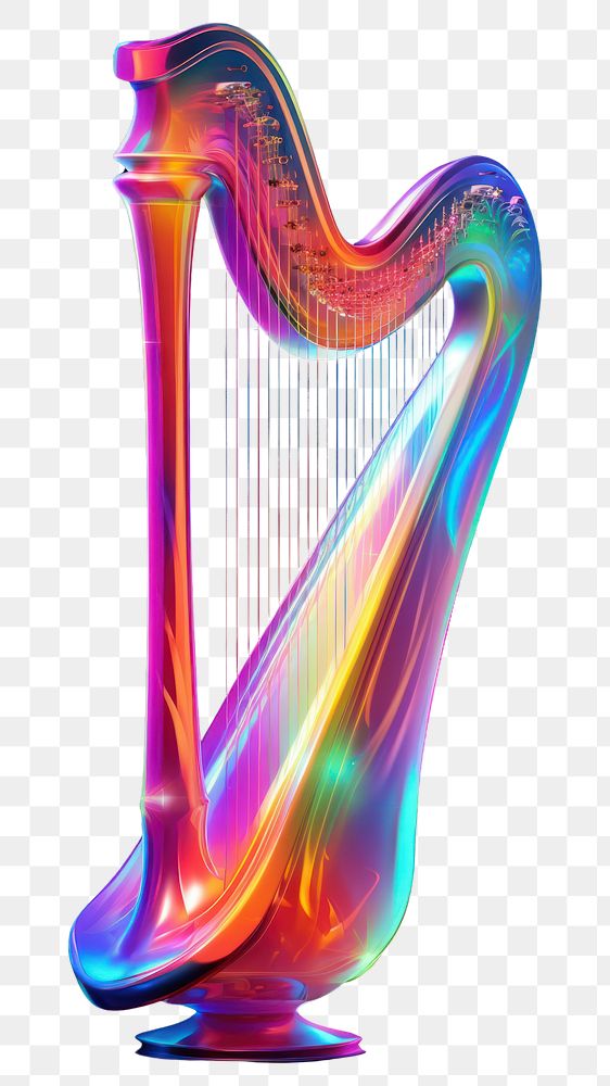 PNG Harp harp illuminated performance. AI generated Image by rawpixel.