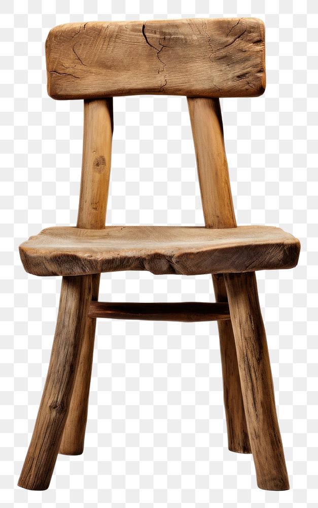 PNG  Wood chair furniture white background simplicity. AI generated Image by rawpixel.