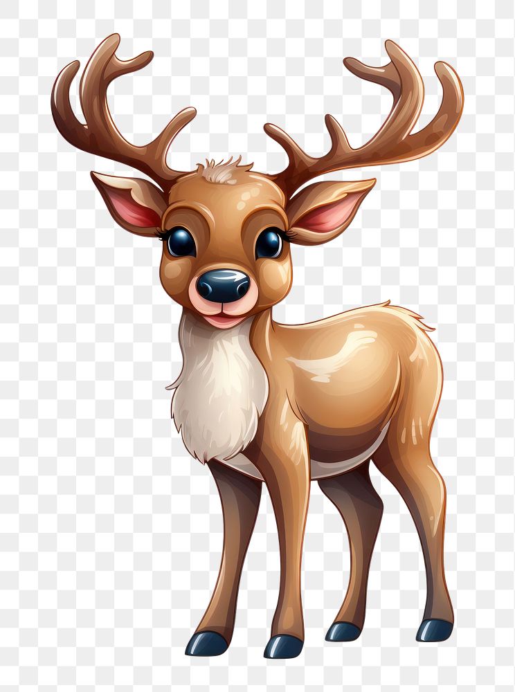 PNG Christmas reindeer cartoon animal mammal. AI generated Image by rawpixel.