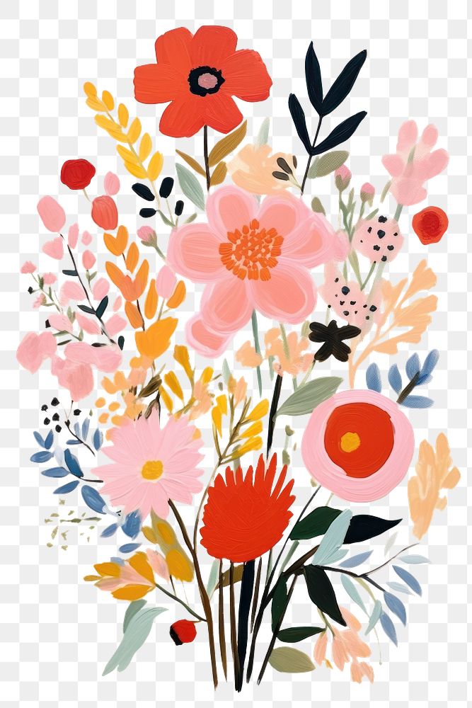 PNG Floral bouquet art painting pattern. AI generated Image by rawpixel.