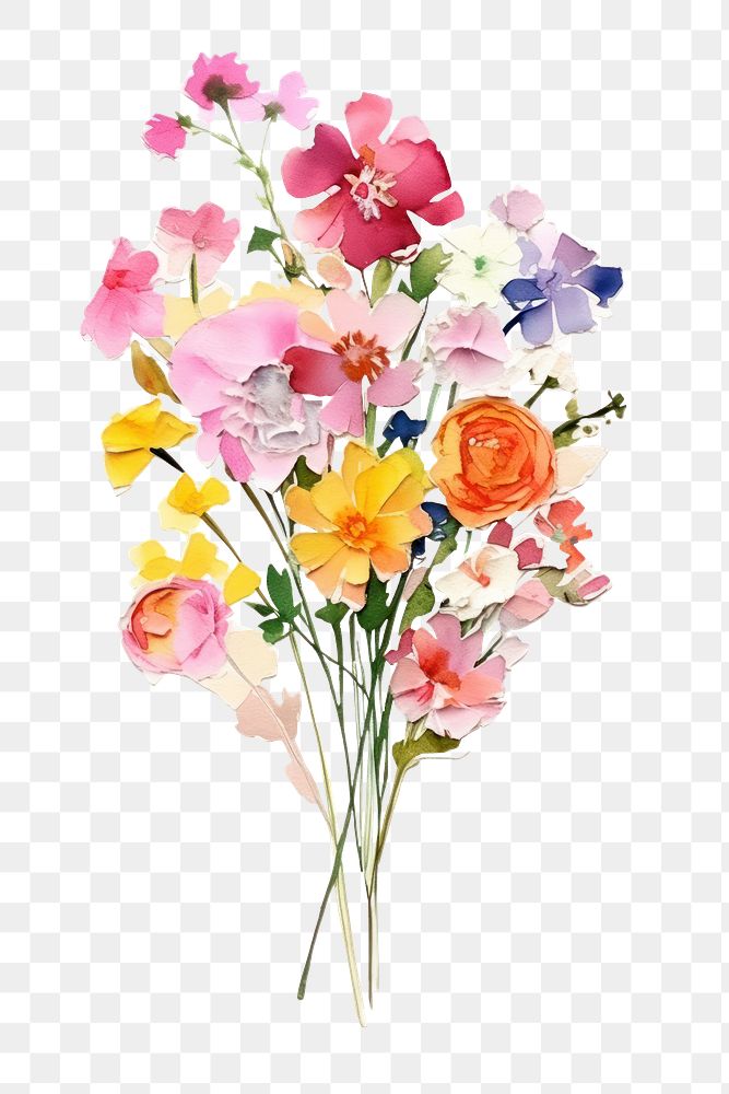 PNG Flower bouquet art petal plant. AI generated Image by rawpixel.
