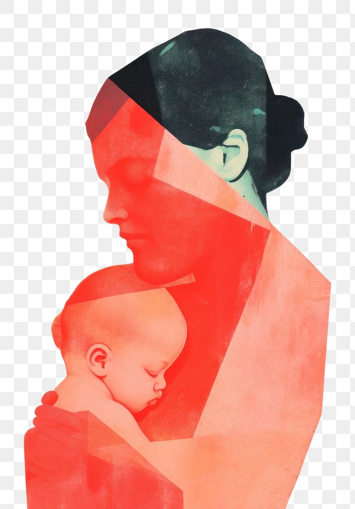 PNG  Mother art baby togetherness. AI generated Image by rawpixel.