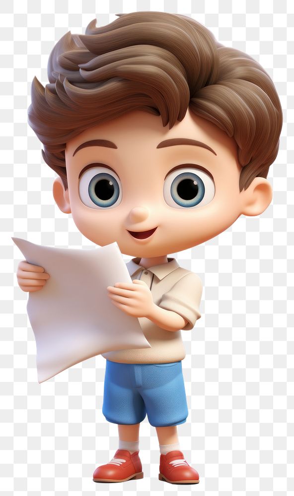 PNG A portrait boy holding letter cartoon cute toy. AI generated Image by rawpixel.