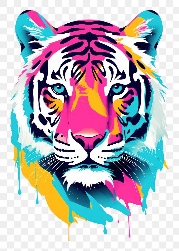PNG Tiger animal mammal art. AI generated Image by rawpixel.