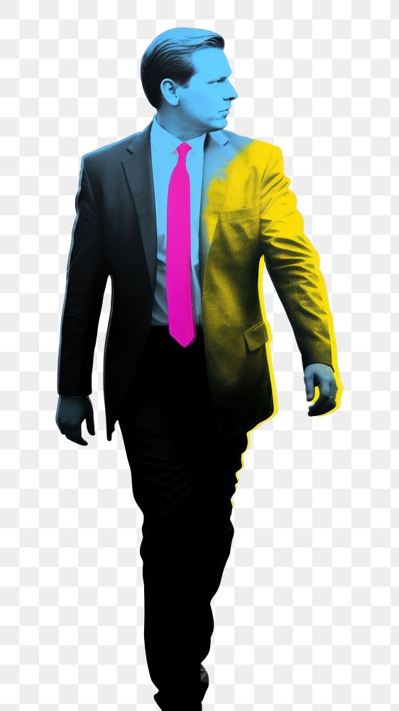PNG Business man walking necktie blazer tuxedo. AI generated Image by rawpixel.