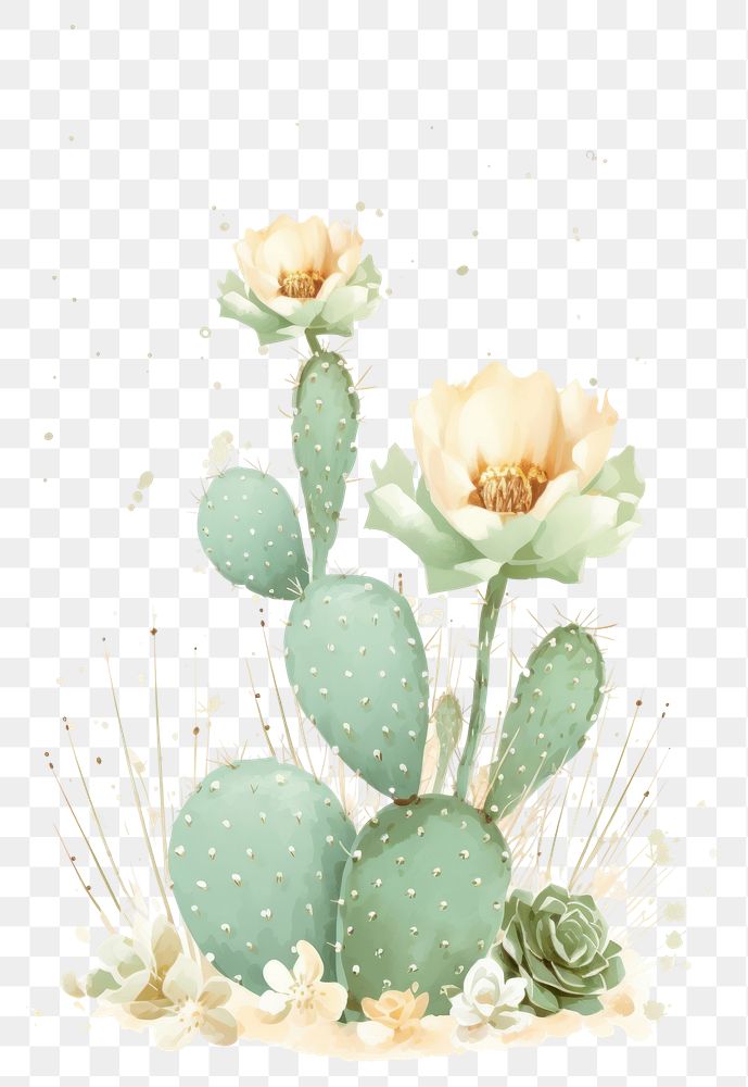 PNG Cactus in desert flower plant green. AI generated Image by rawpixel.