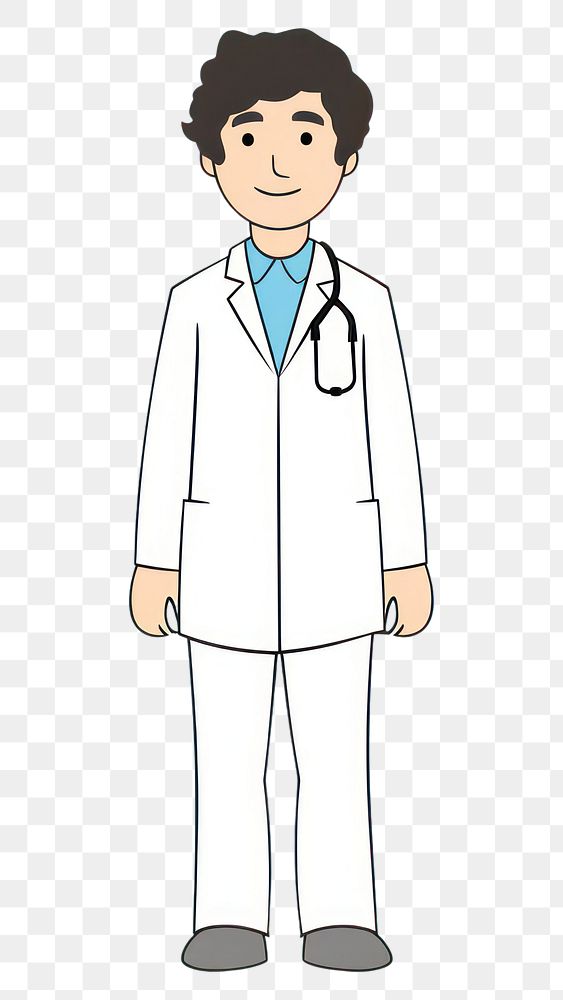 PNG  Doctor cartoon stethoscope physician. AI generated Image by rawpixel.