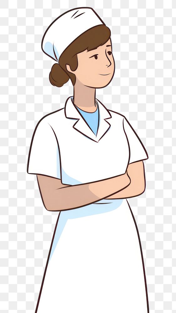 PNG  Nurse cartoon stethoscope standing. AI generated Image by rawpixel.