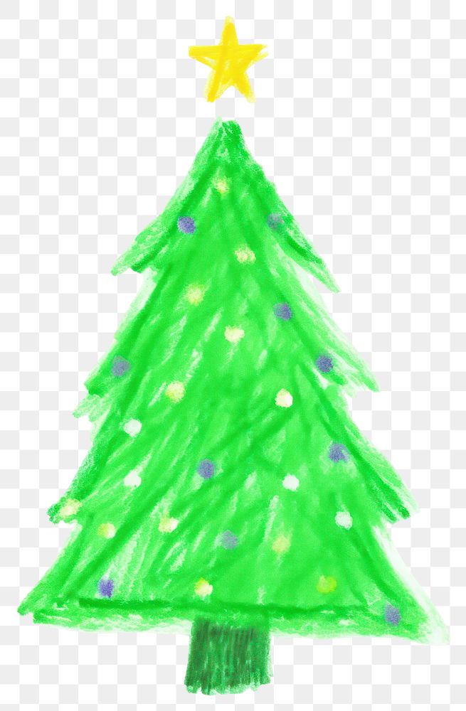 PNG  Christmas tree drawing white background illuminated. AI generated Image by rawpixel.