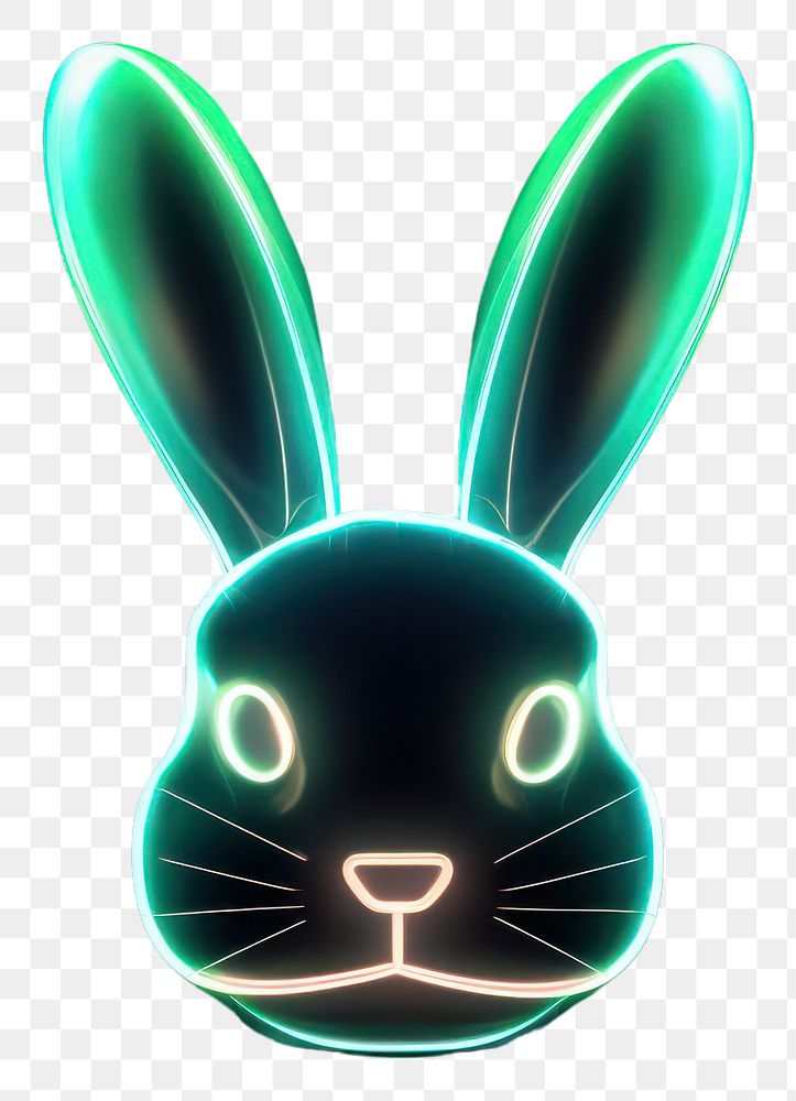 PNG Rabbit light neon animal. AI generated Image by rawpixel.