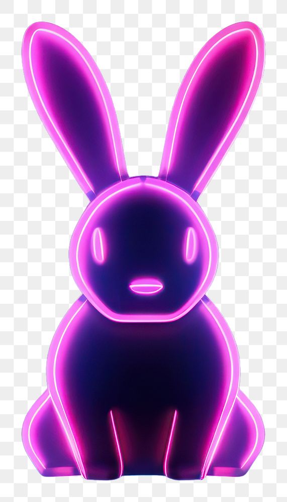 PNG Rabbit light neon purple. AI generated Image by rawpixel.