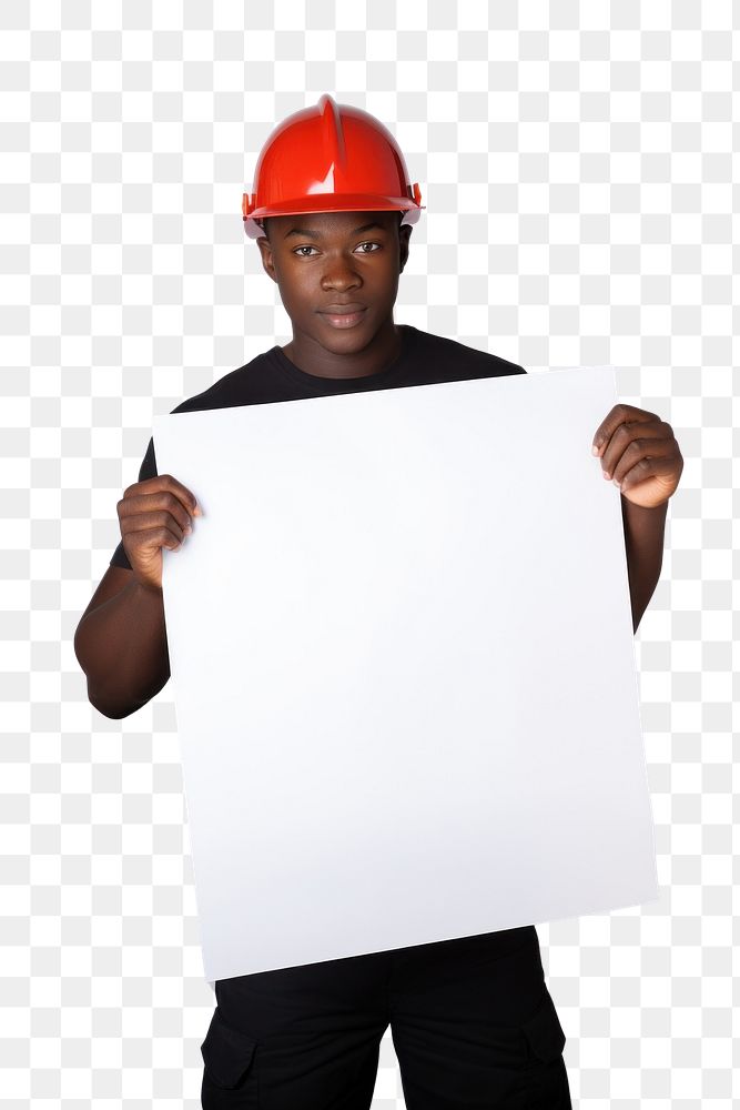 PNG A african fireman portrait holding hardhat. AI generated Image by rawpixel.