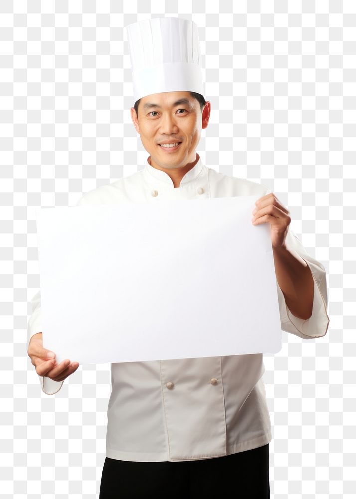 PNG A asian chef in uniform man portrait holding adult. AI generated Image by rawpixel.