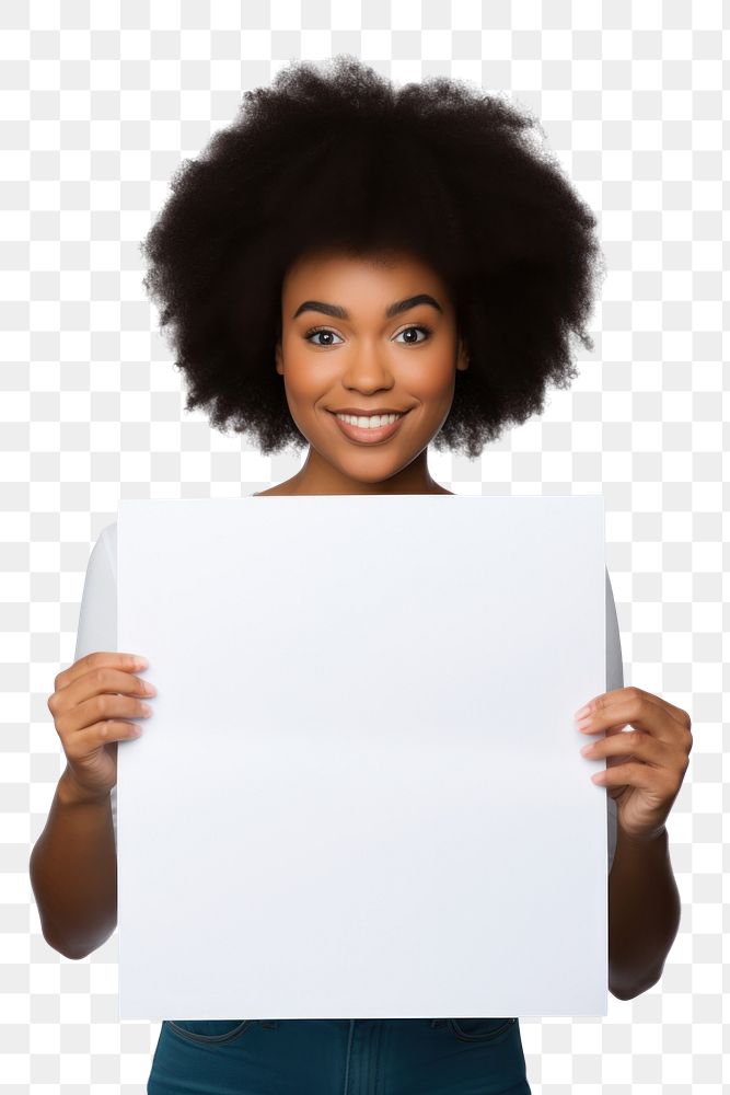 PNG A black woman portrait holding smile. AI generated Image by rawpixel.