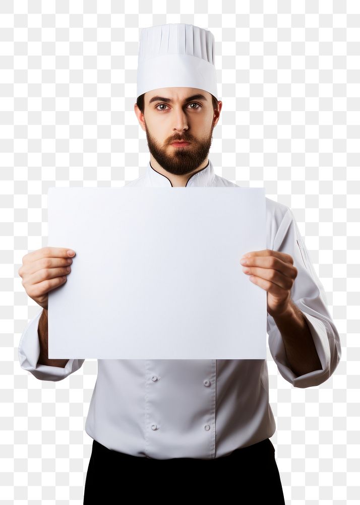 PNG A chef in uniform man portrait holding adult. AI generated Image by rawpixel.