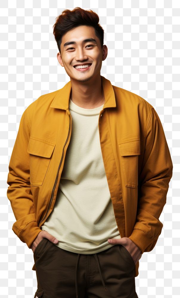 PNG A Hong konger man in a casual clothing poses portrait smile adult. AI generated Image by rawpixel.