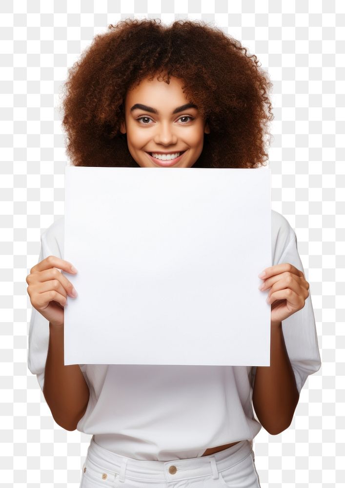 PNG A latin woman portrait holding paper. AI generated Image by rawpixel.