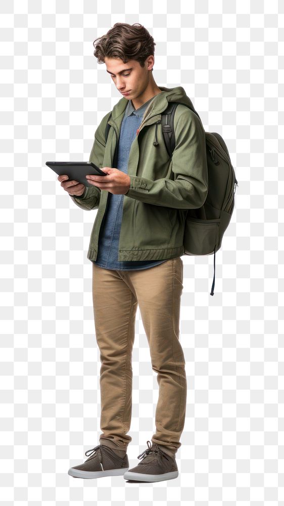 PNG Student standing backpack computer
