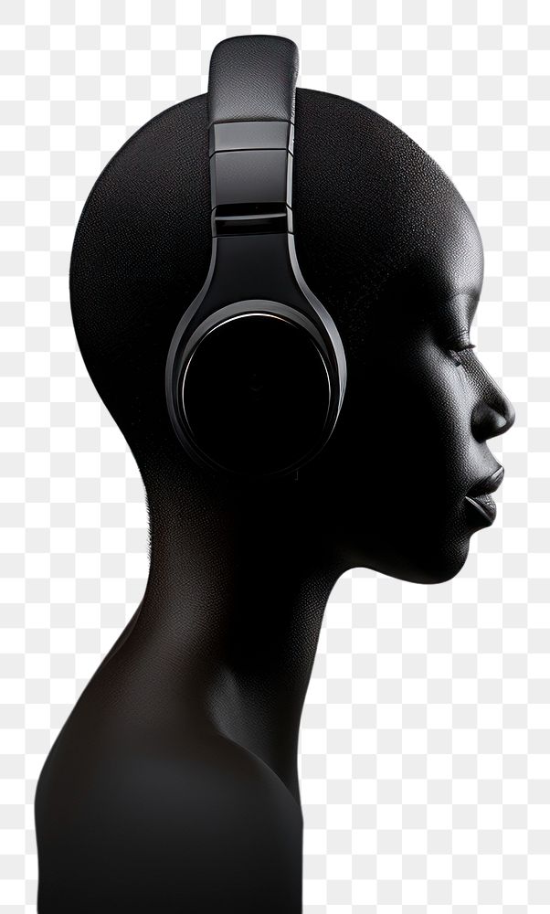 PNG Silhouette headphones headset adult. AI generated Image by rawpixel.