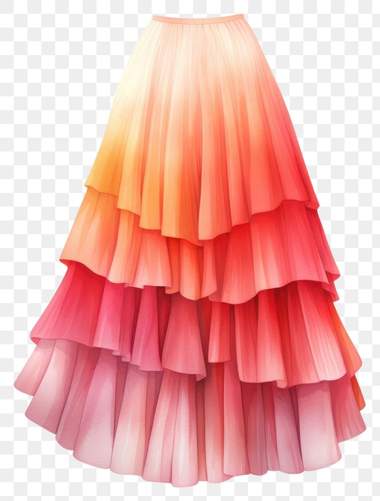PNG Tiered skirt fashion dress gown. 