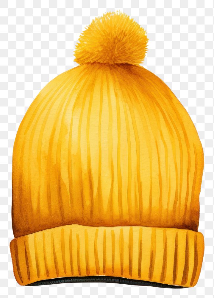 PNG Yellow beanie headwear clothing apparel. AI generated Image by rawpixel.