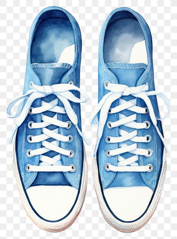 PNG Gumshoes footwear white blue. AI generated Image by rawpixel.