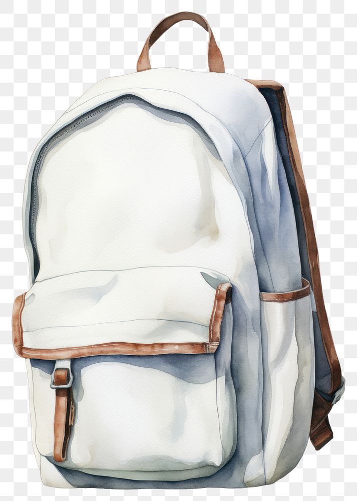 PNG Bagpack backpack white suitcase. AI generated Image by rawpixel.