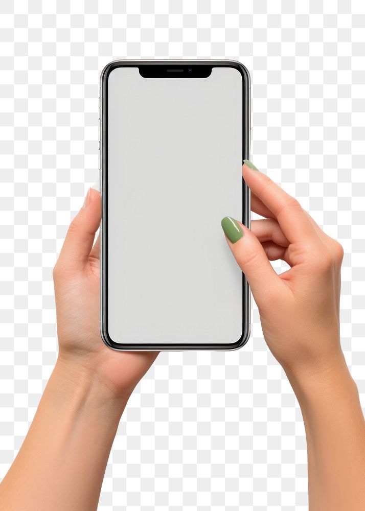 PNG  A Phone mockup in different woman hand phone white background photographing. AI generated Image by rawpixel.
