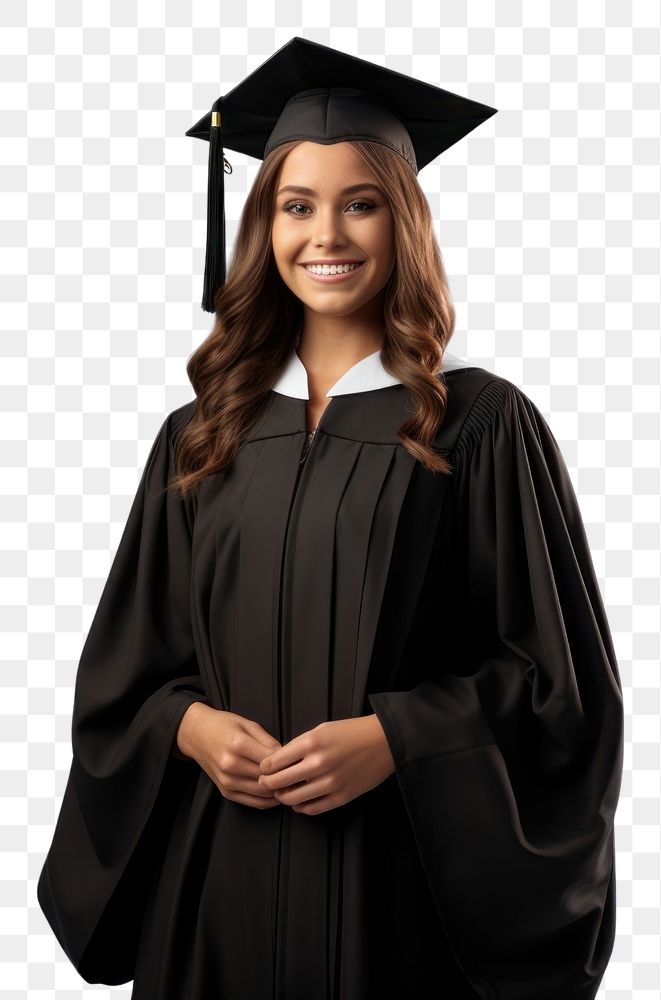 PNG  A women Wear a graduation gown student adult intelligence